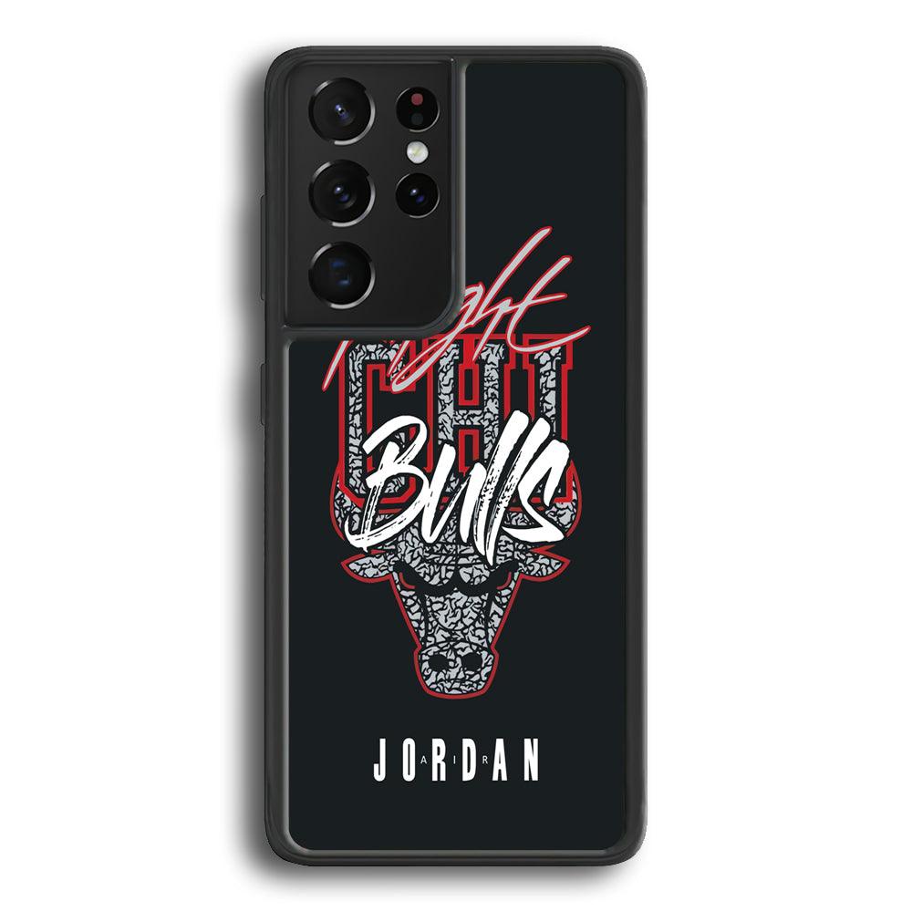 Air Jordan Born to Fight Samsung Galaxy S24 Ultra Case-Rubber Black (2D Case)-Oxvistore