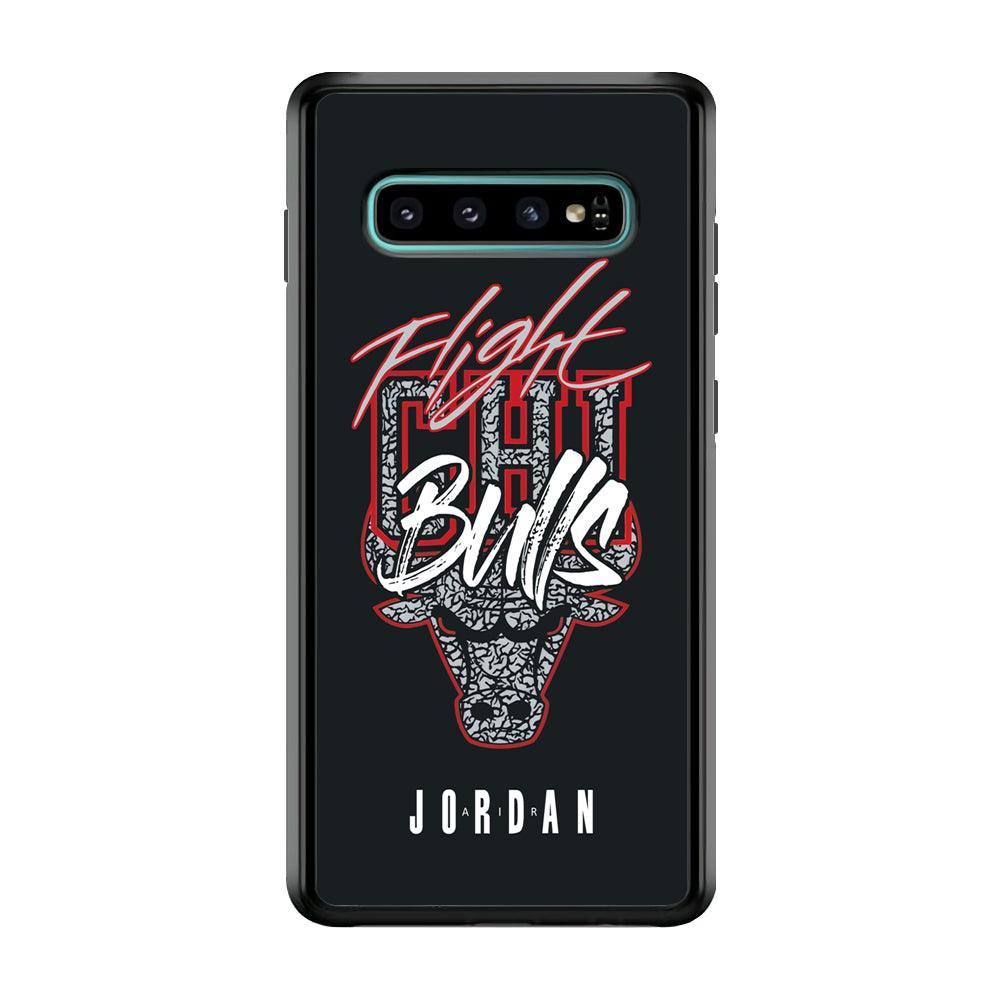 Air Jordan Born to Fight Samsung Galaxy S10 Plus Case-Rubber Black (2D Case)-Oxvistore