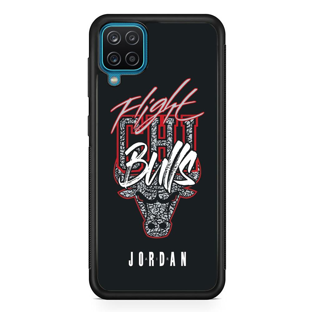 Air Jordan Born to Fight Samsung Galaxy A12 Case-Rubber Black (2D Case)-Oxvistore