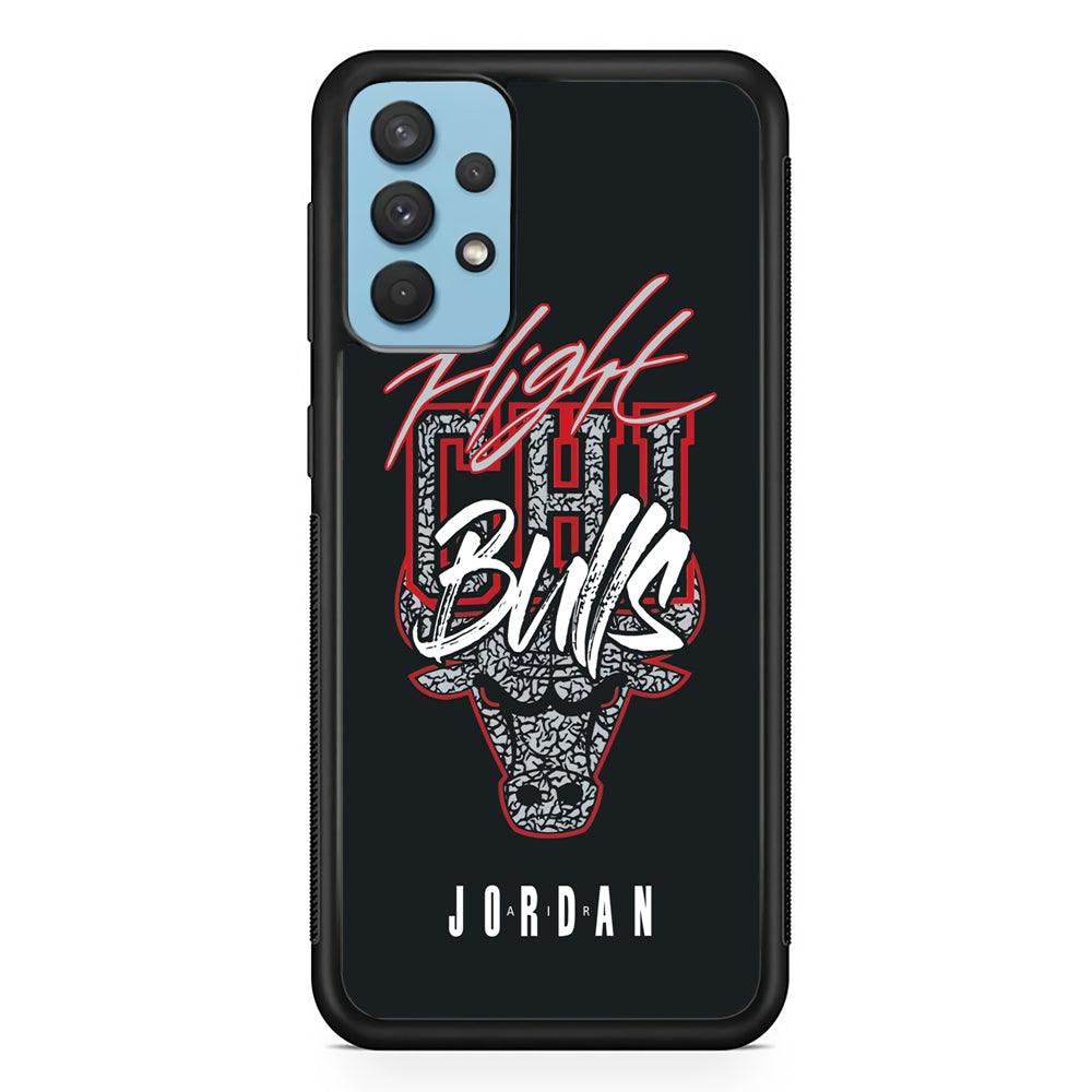 Air Jordan Born to Fight Samsung Galaxy A32 Case-Rubber Black (2D Case)-Oxvistore