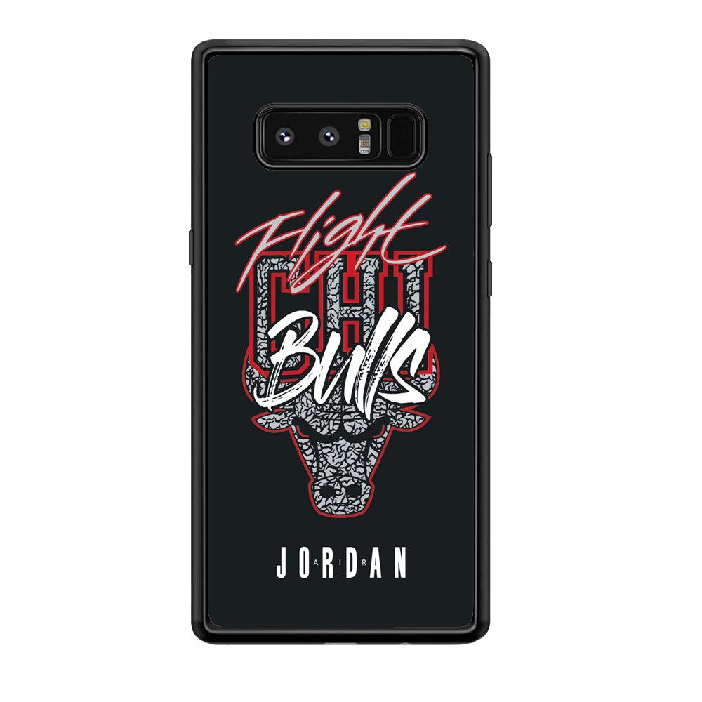 Air Jordan Born to Fight Samsung Galaxy Note 8 Case-Rubber Black (2D Case)-Oxvistore