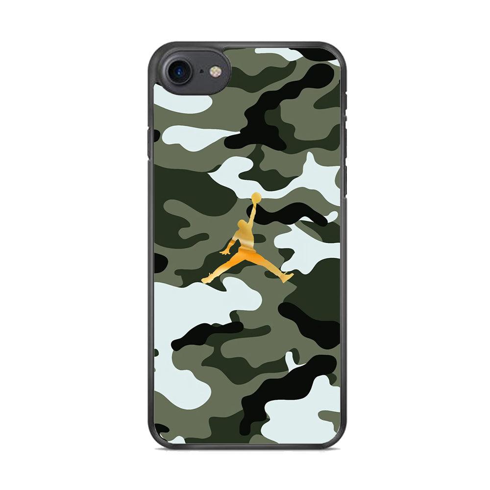 Air Jordan Camo Forest Beast iPhone 8 Case-Rubber Black (2D Case)-Oxvistore