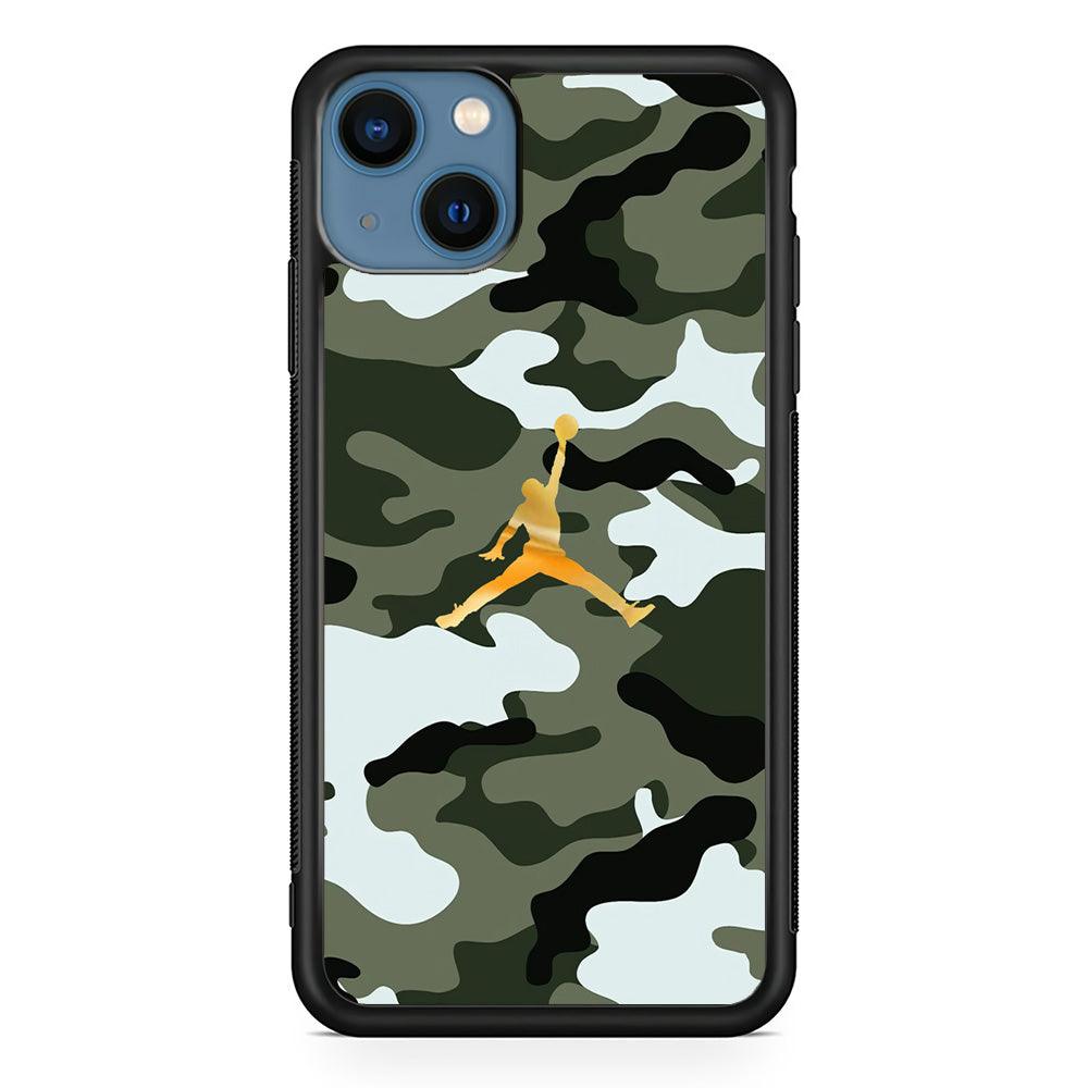 Air Jordan Camo Forest Beast iPhone 13 Case-Rubber Black (2D Case)-Oxvistore