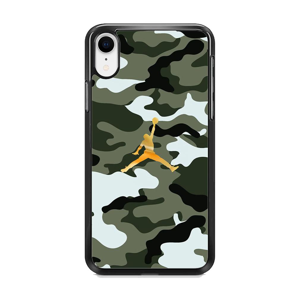 Air Jordan Camo Forest Beast iPhone XR Case-Rubber Black (2D Case)-Oxvistore