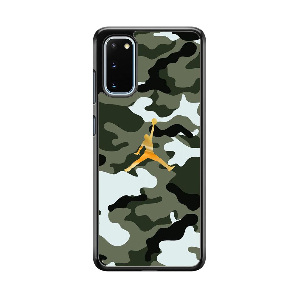 Air Jordan Camo Forest Beast Samsung Galaxy S20 Case-Rubber Black (2D Case)-Oxvistore