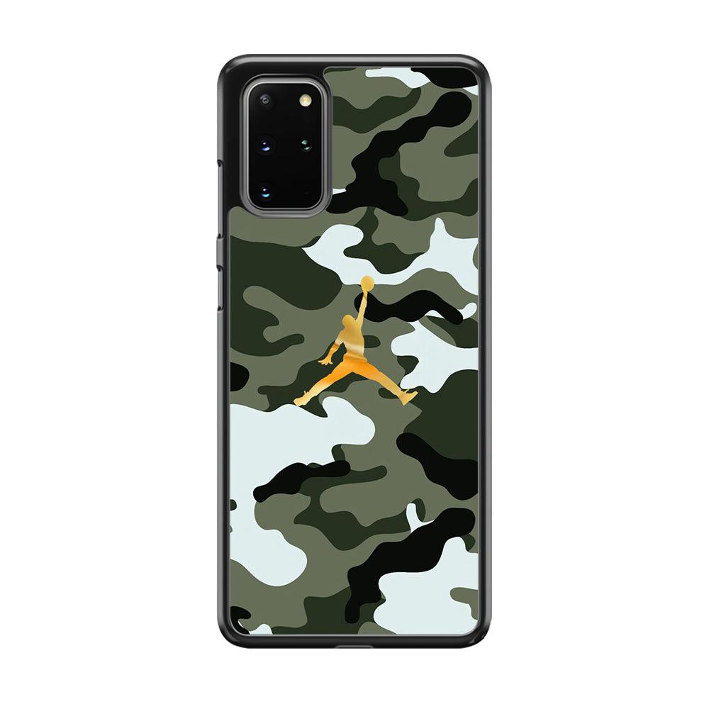 Air Jordan Camo Forest Beast Samsung Galaxy S20 Plus Case-Rubber Black (2D Case)-Oxvistore