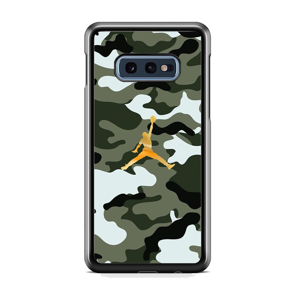 Air Jordan Camo Forest Beast Samsung Galaxy S10E Case-Rubber Black (2D Case)-Oxvistore