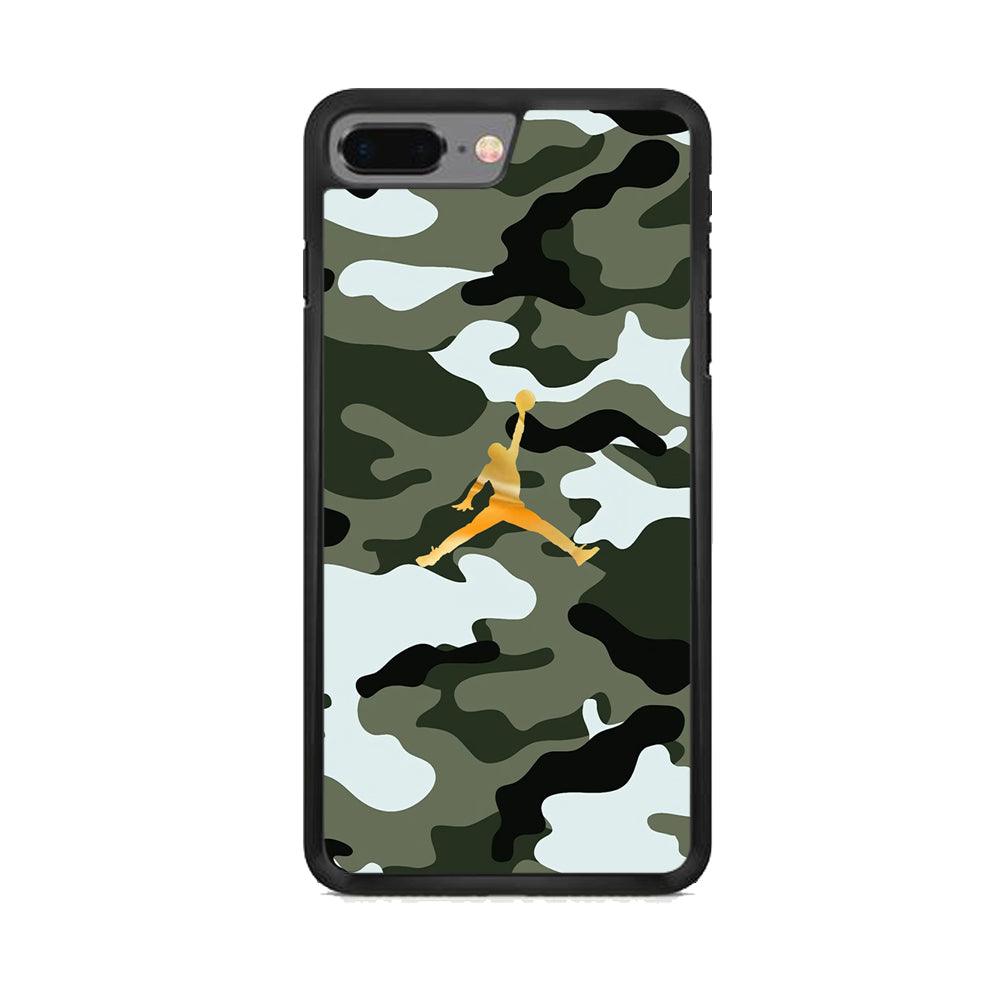 Air Jordan Camo Forest Beast iPhone 8 Plus Case-Rubber Black (2D Case)-Oxvistore