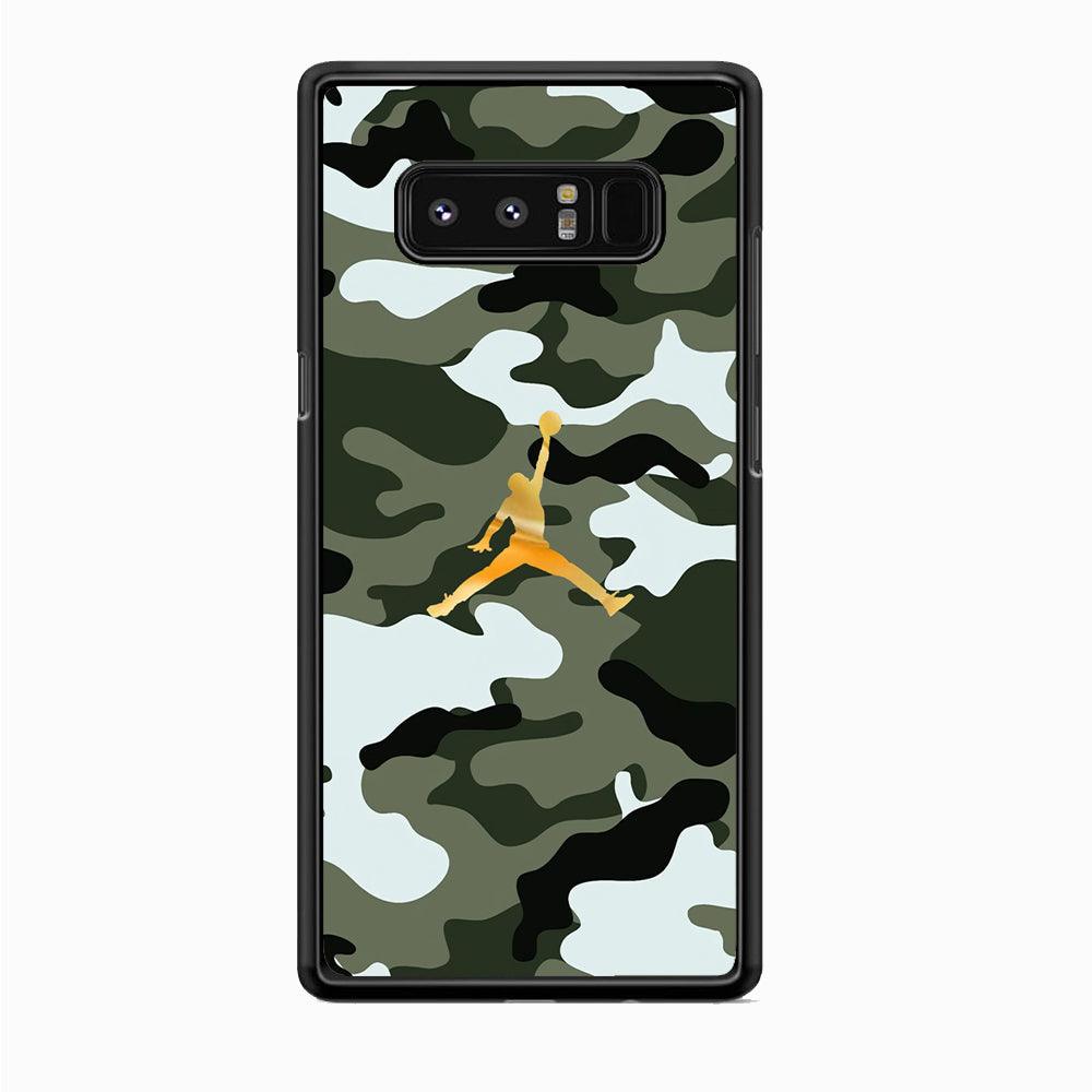 Air Jordan Camo Forest Beast Samsung Galaxy Note 8 Case-Rubber Black (2D Case)-Oxvistore