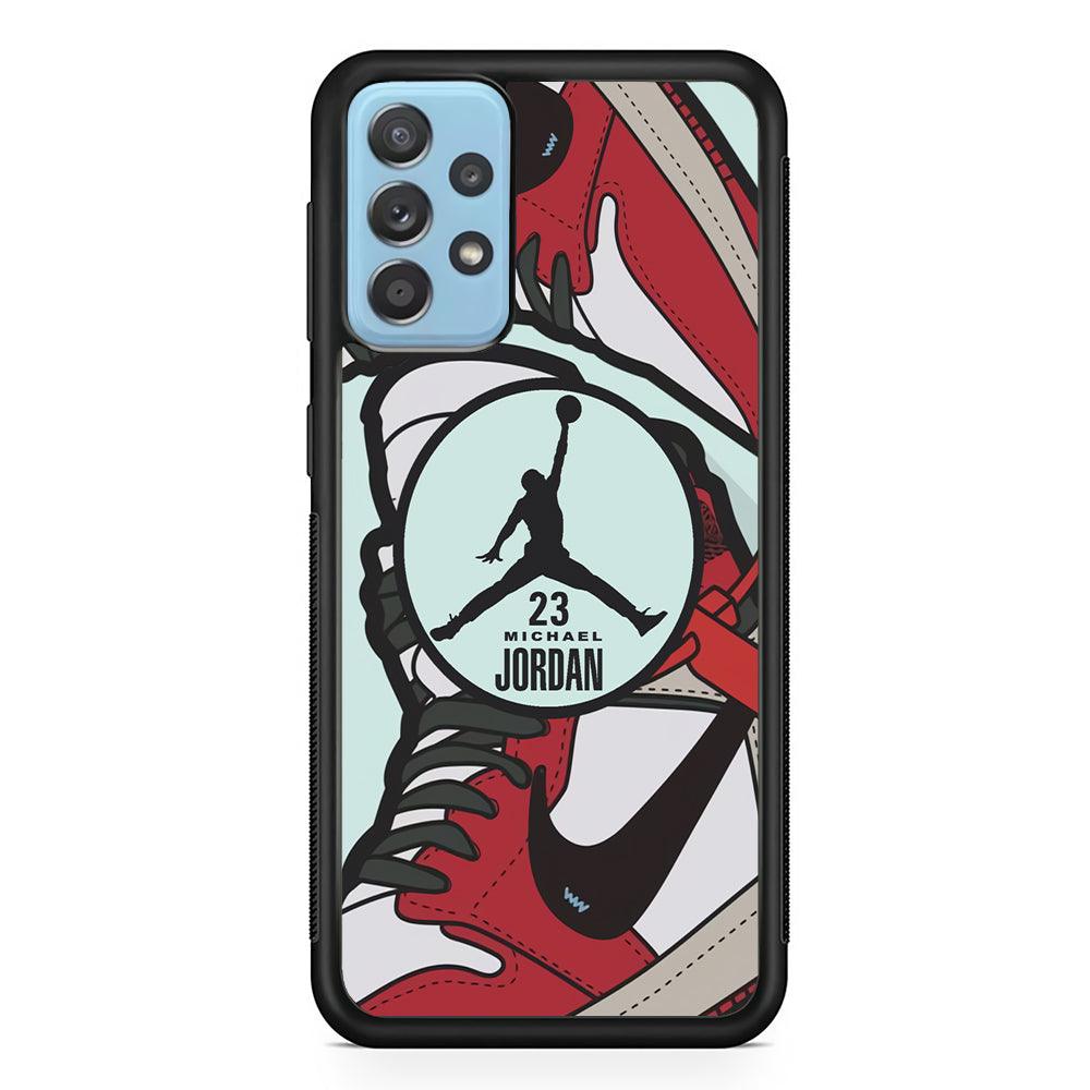 Air Jordan Circle in Collaboration Samsung Galaxy A52 Case-Rubber Black (2D Case)-Oxvistore