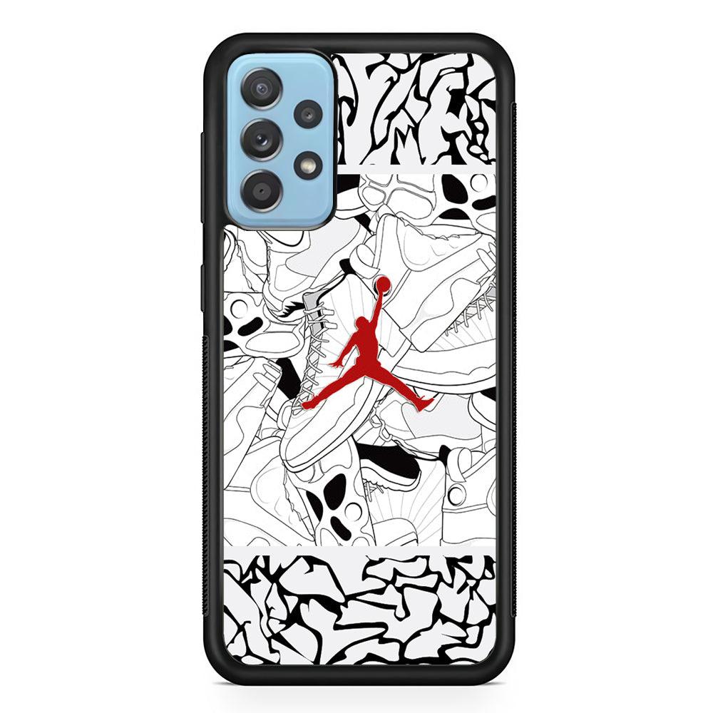 Air Jordan Collage of Soul Samsung Galaxy A52 Case-Rubber Black (2D Case)-Oxvistore