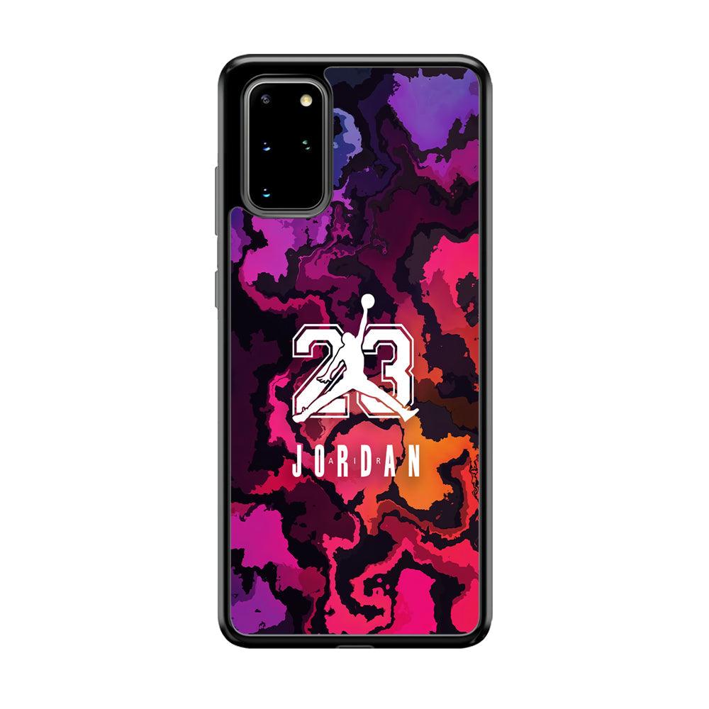Air Jordan Colorful Smoke Samsung Galaxy S20 Plus Case-Rubber Black (2D Case)-Oxvistore