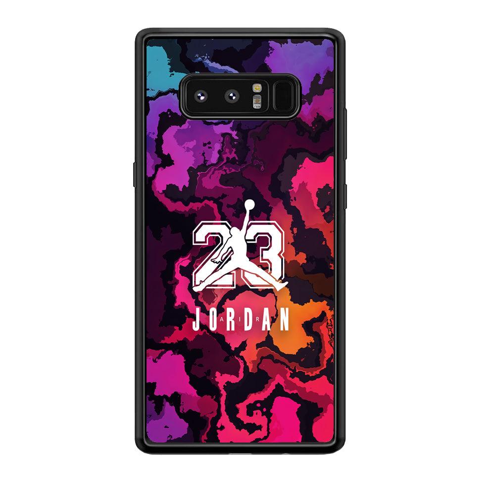 Air Jordan Colorful Smoke Samsung Galaxy Note 8 Case-Rubber Black (2D Case)-Oxvistore