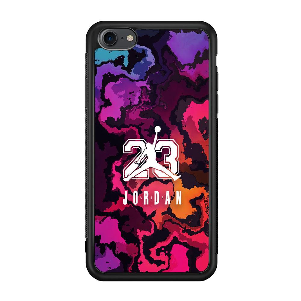 Air Jordan Colorful Smoke iPhone 7 Case-Rubber Black (2D Case)-Oxvistore
