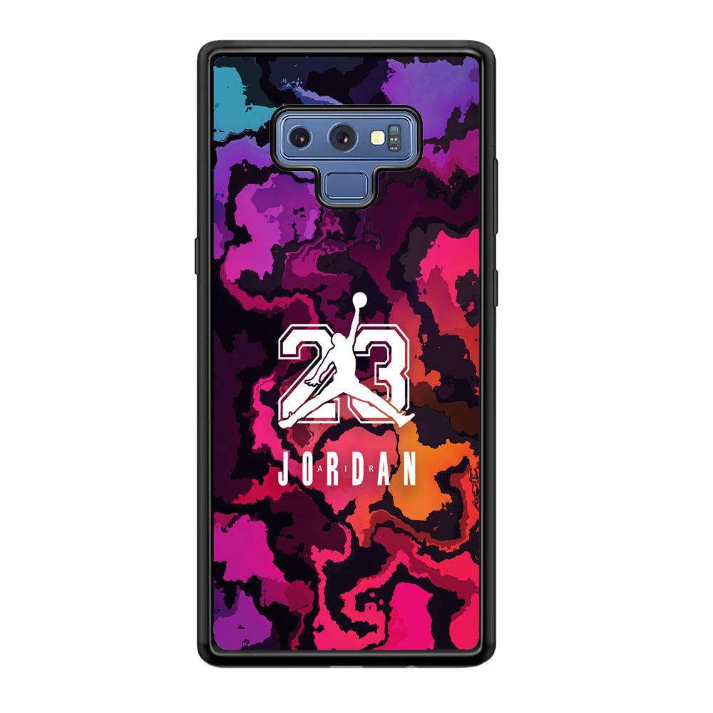 Air Jordan Colorful Smoke Samsung Galaxy Note 9 Case-Rubber Black (2D Case)-Oxvistore