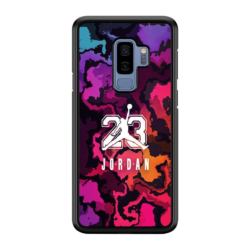 Air Jordan Colorful Smoke Samsung Galaxy S9 Plus Case-Rubber Black (2D Case)-Oxvistore