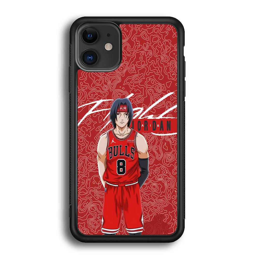 Air Jordan Cover from Itachi iPhone 12 Case-Rubber Black (2D Case)-Oxvistore