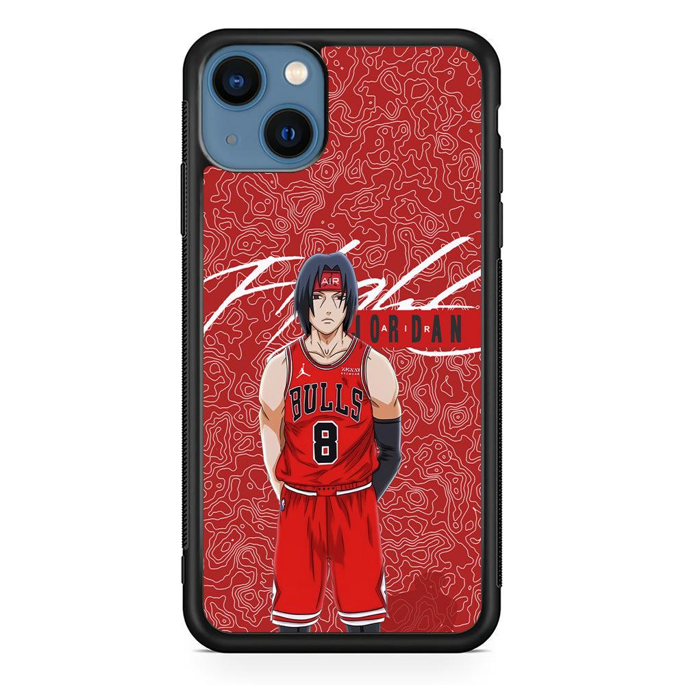 Air Jordan Cover from Itachi iPhone 15 Case-Rubber Black (2D Case)-Oxvistore