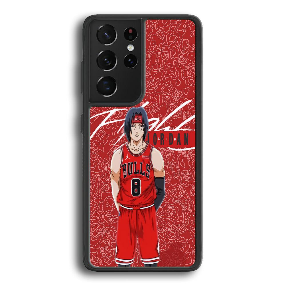 Air Jordan Cover from Itachi Samsung Galaxy S21 Ultra Case-Rubber Black (2D Case)-Oxvistore