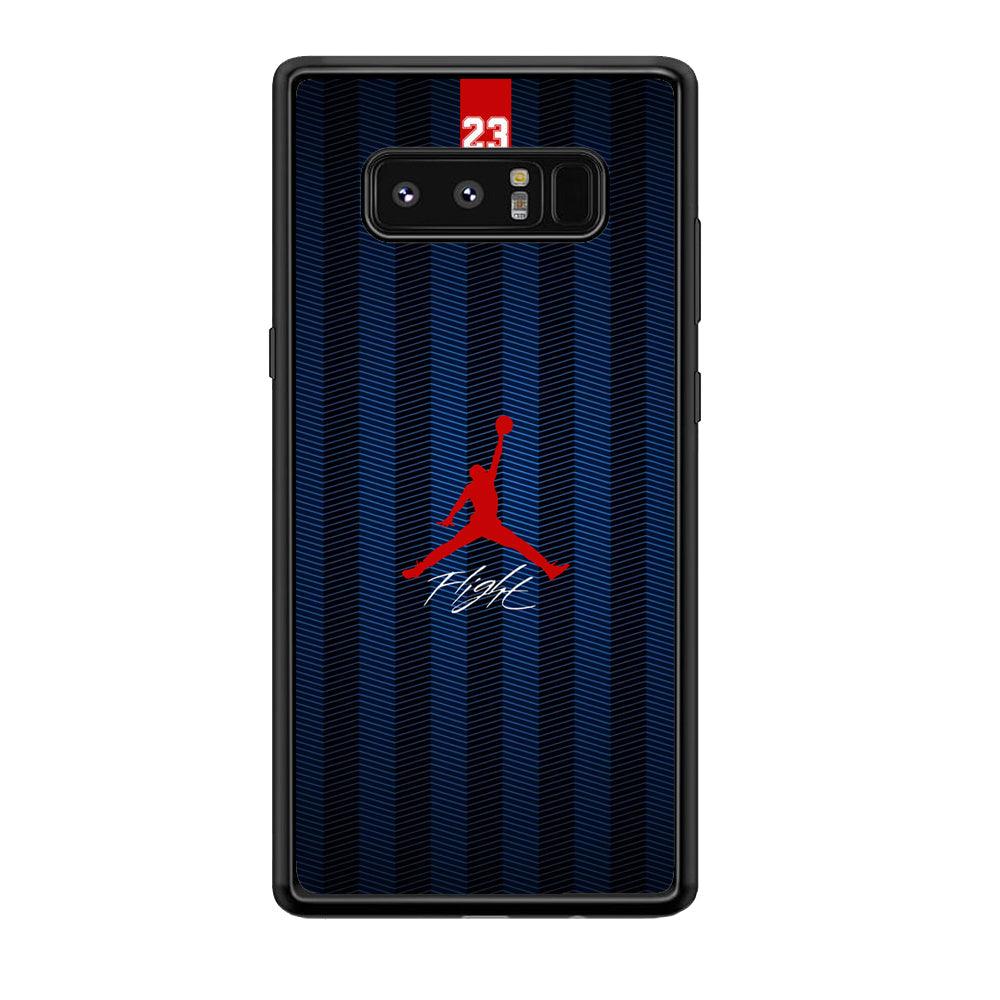 Air Jordan Deep Blue Art Line Samsung Galaxy Note 8 Case-Rubber Black (2D Case)-Oxvistore