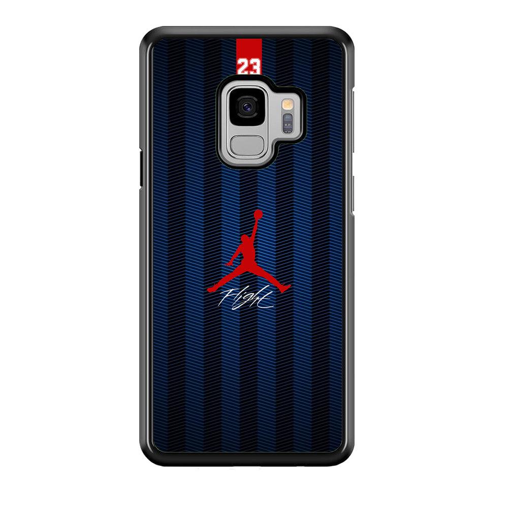 Air Jordan Deep Blue Art Line Samsung Galaxy S9 Case-Rubber Black (2D Case)-Oxvistore
