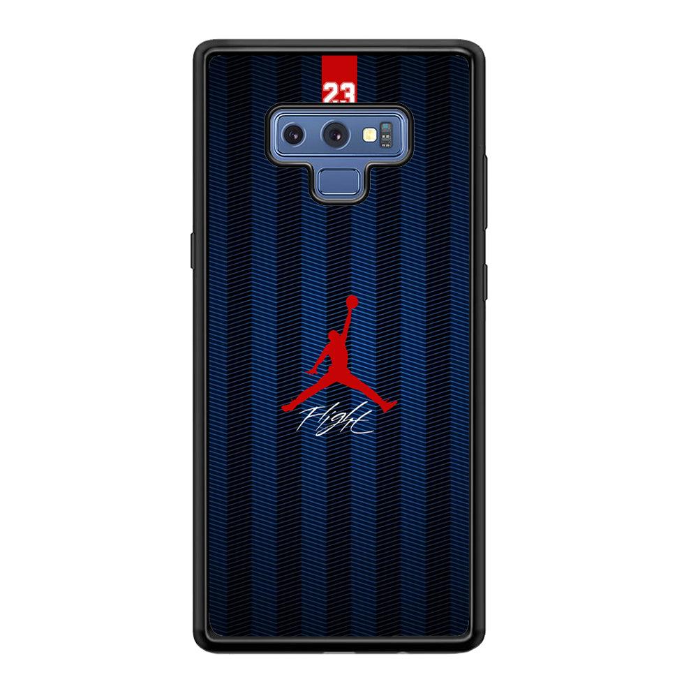 Air Jordan Deep Blue Art Line Samsung Galaxy Note 9 Case-Rubber Black (2D Case)-Oxvistore