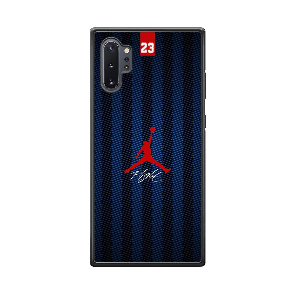Air Jordan Deep Blue Art Line Samsung Galaxy Note 10 Plus Case-Rubber Black (2D Case)-Oxvistore
