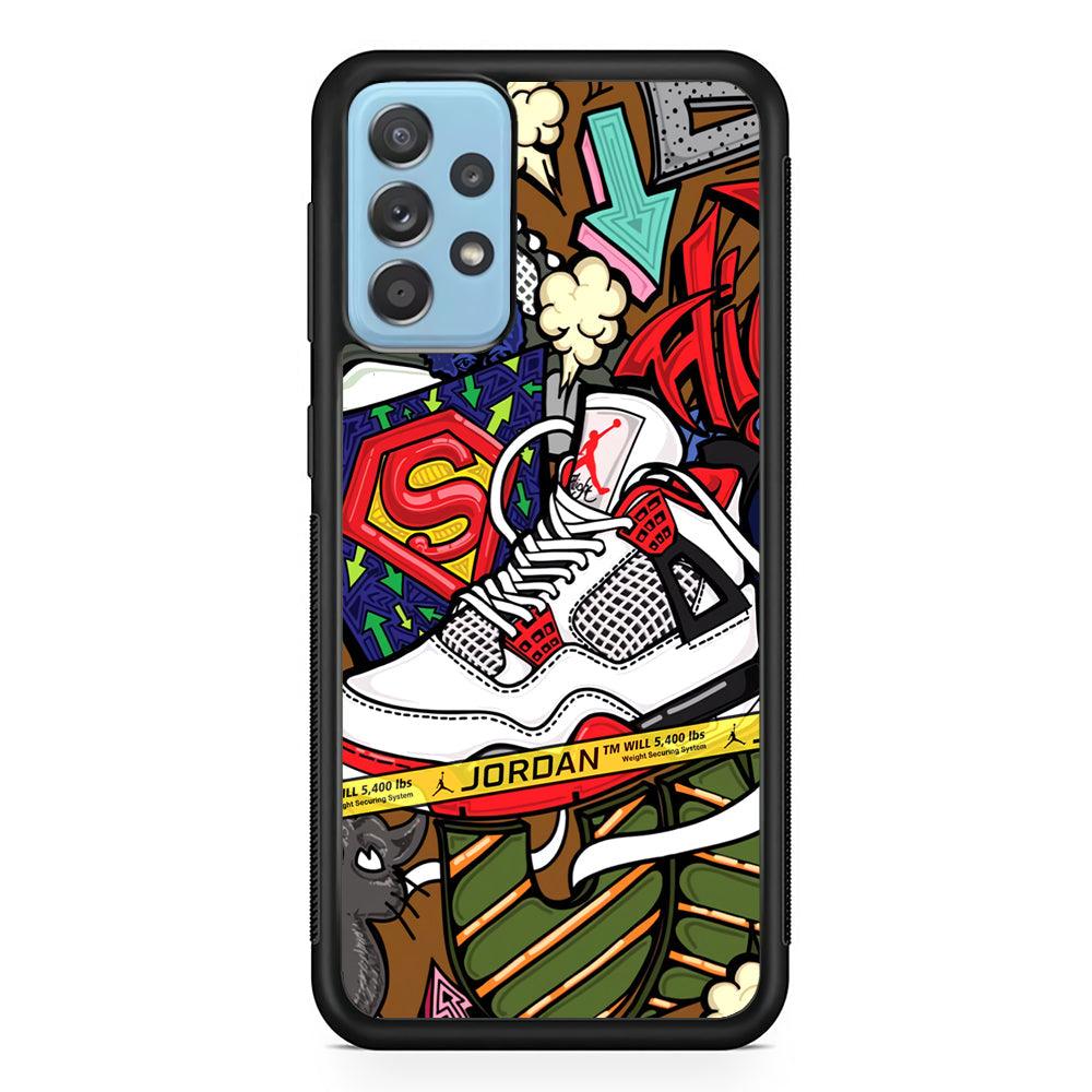 Air Jordan Doodle Board Samsung Galaxy A72 Case-Rubber Black (2D Case)-Oxvistore