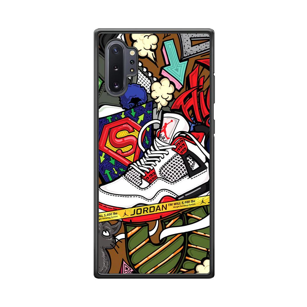 Air Jordan Doodle Board Samsung Galaxy Note 10 Plus Case-Rubber Black (2D Case)-Oxvistore
