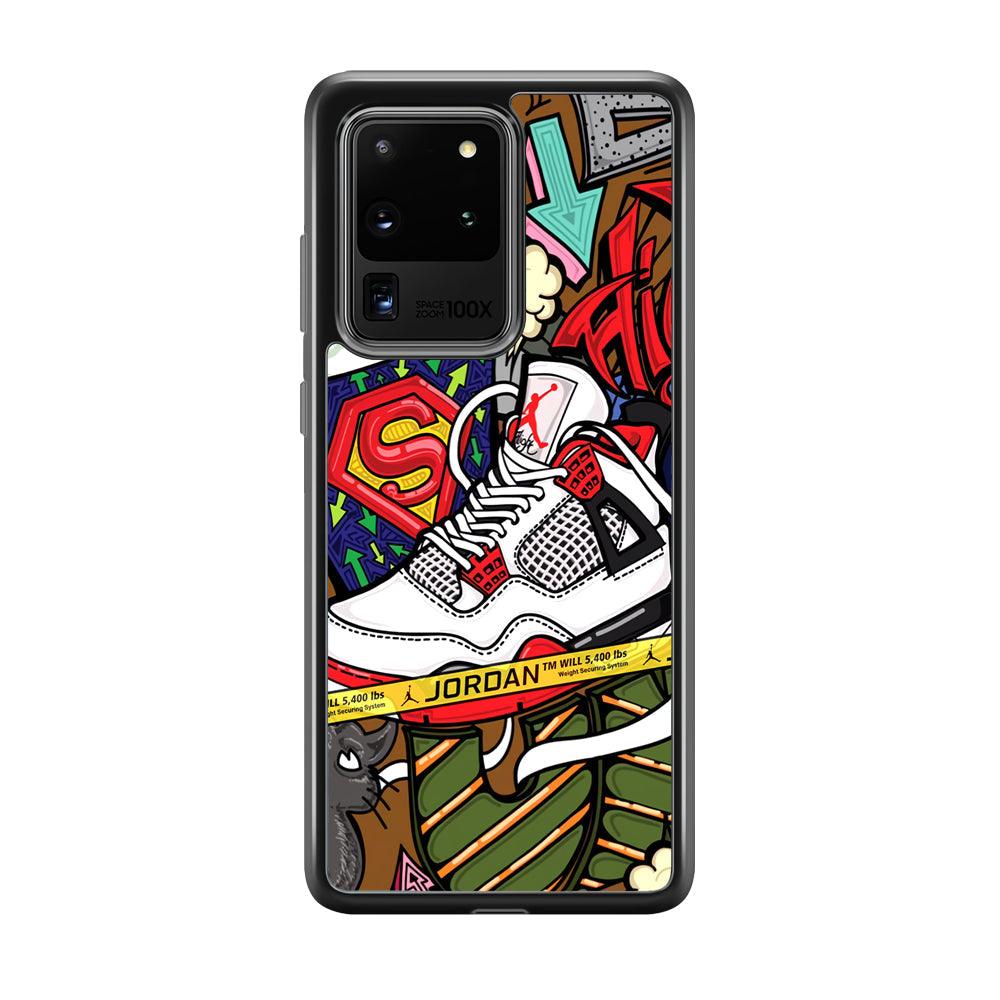 Air Jordan Doodle Board Samsung Galaxy S20 Ultra Case-Rubber Black (2D Case)-Oxvistore