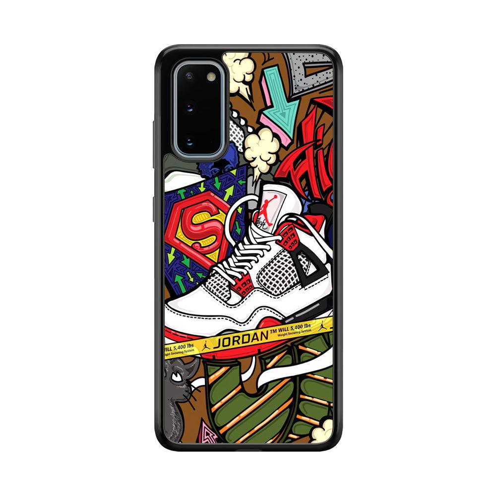Air Jordan Doodle Board Samsung Galaxy S20 Case-Rubber Black (2D Case)-Oxvistore
