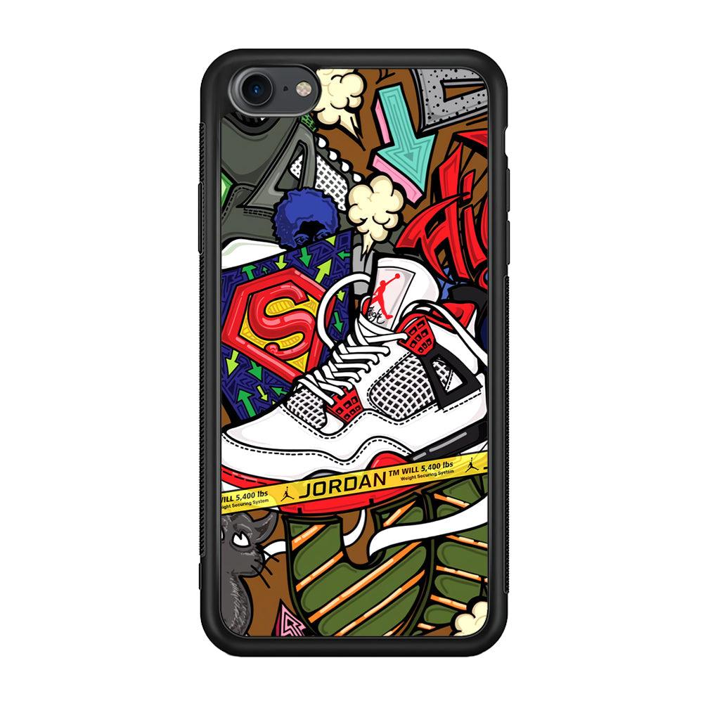 Air Jordan Doodle Board iPhone 8 Case-Rubber Black (2D Case)-Oxvistore