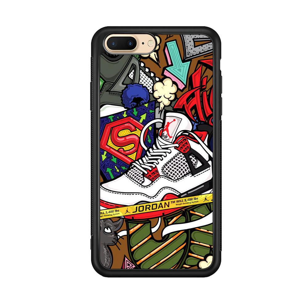 Air Jordan Doodle Board iPhone 7 plus Case-Rubber Black (2D Case)-Oxvistore