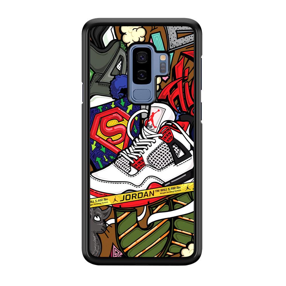 Air Jordan Doodle Board Samsung Galaxy S9 Plus Case-Rubber Black (2D Case)-Oxvistore