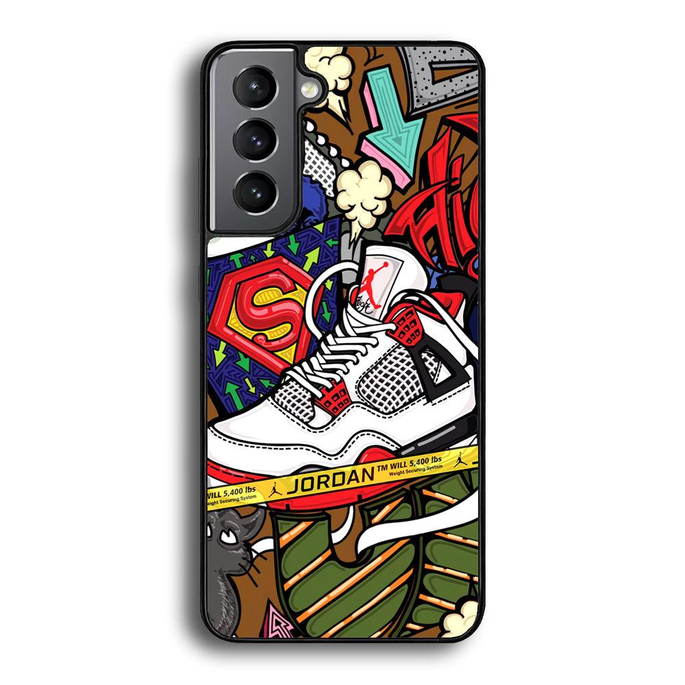 Air Jordan Doodle Board Samsung Galaxy S21 Plus Case-Rubber Black (2D Case)-Oxvistore