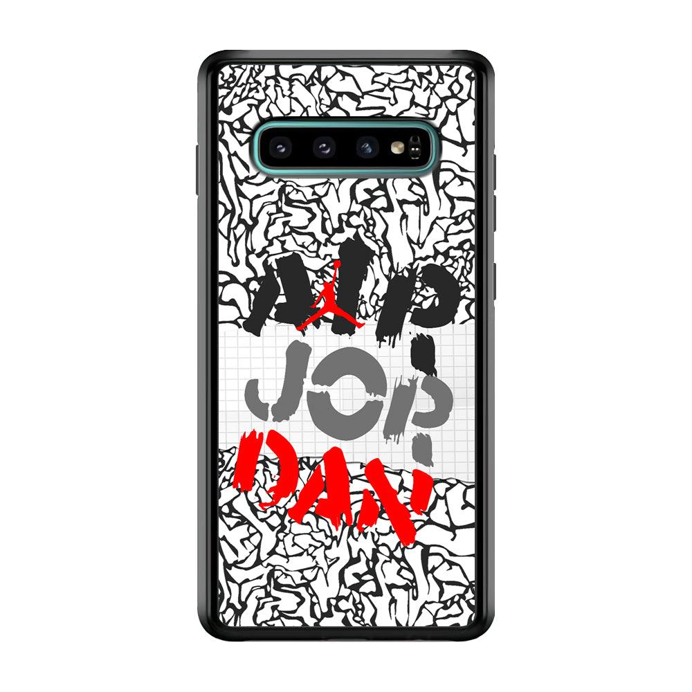 Air Jordan Drop The Paintbrush Samsung Galaxy S10 Case-Rubber Black (2D Case)-Oxvistore