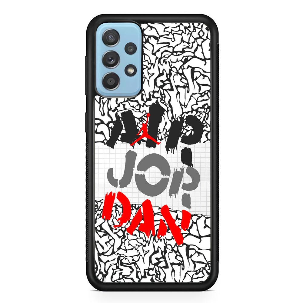 Air Jordan Drop The Paintbrush Samsung Galaxy A52 Case-Rubber Black (2D Case)-Oxvistore