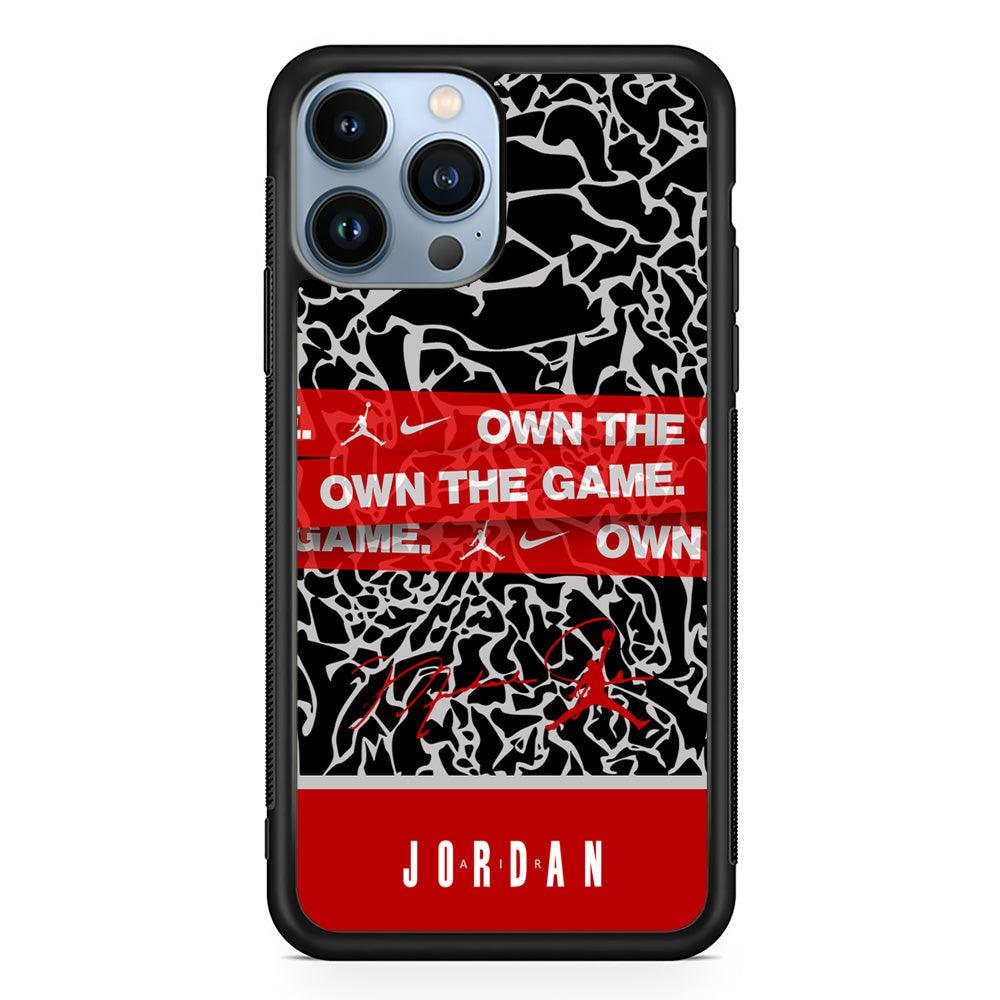 Air Jordan Element of The Game iPhone 14 Pro Max Case-Rubber Black (2D Case)-Oxvistore