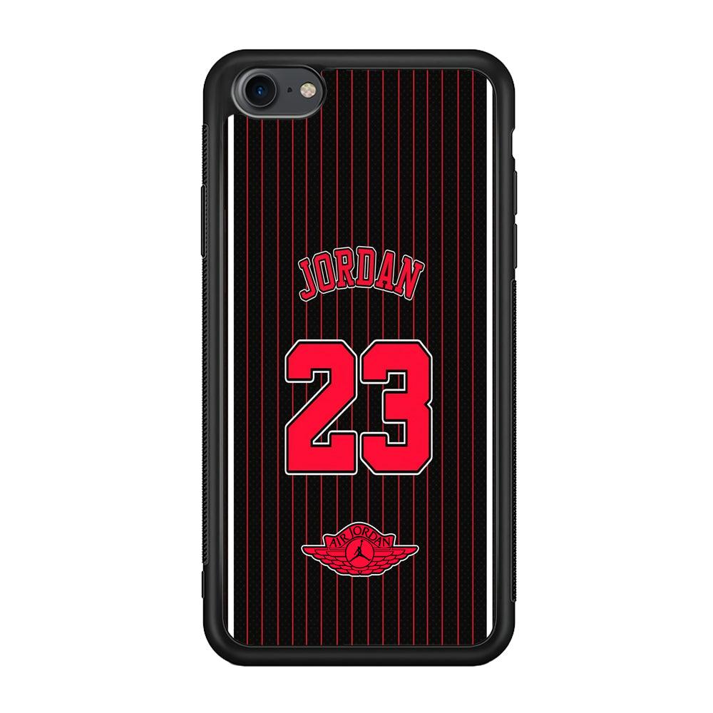 Air Jordan Emblem on Jersey iPhone 8 Case-Rubber Black (2D Case)-Oxvistore