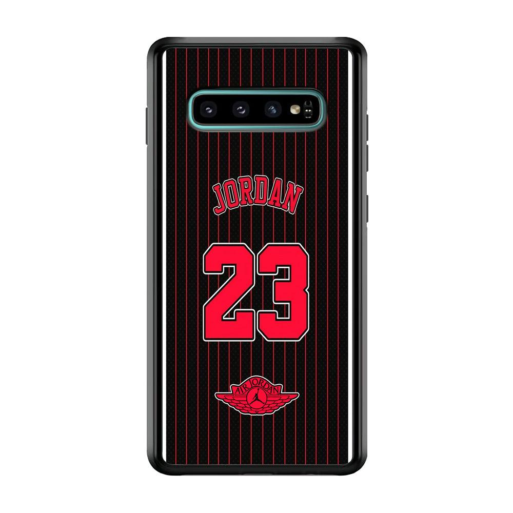 Air Jordan Emblem on Jersey Samsung Galaxy S10 Plus Case-Rubber Black (2D Case)-Oxvistore