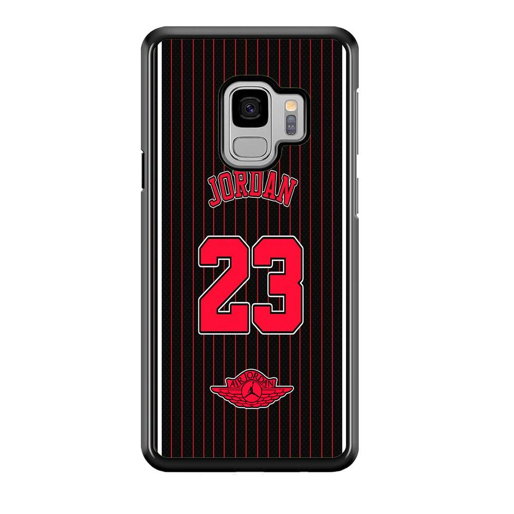 Air Jordan Emblem on Jersey Samsung Galaxy S9 Case-Rubber Black (2D Case)-Oxvistore