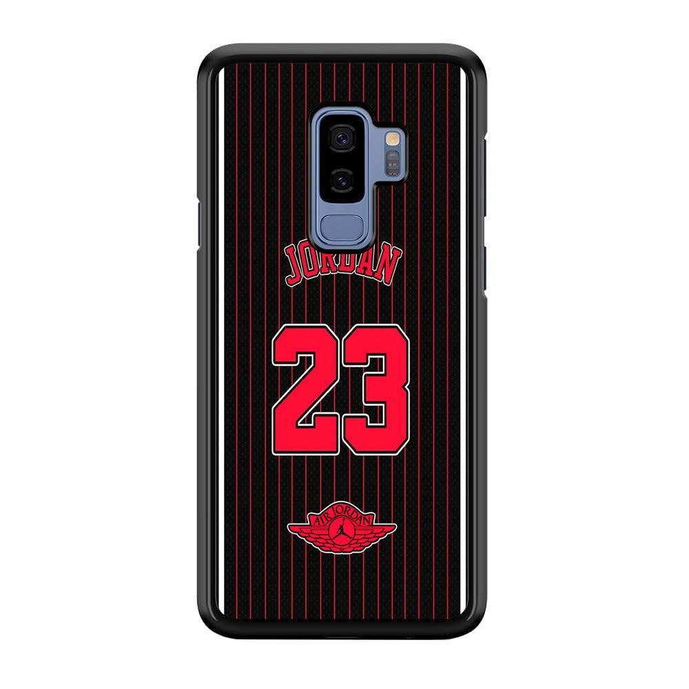 Air Jordan Emblem on Jersey Samsung Galaxy S9 Plus Case-Rubber Black (2D Case)-Oxvistore