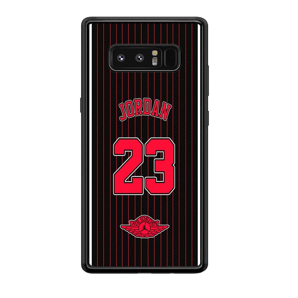 Air Jordan Emblem on Jersey Samsung Galaxy Note 8 Case-Rubber Black (2D Case)-Oxvistore
