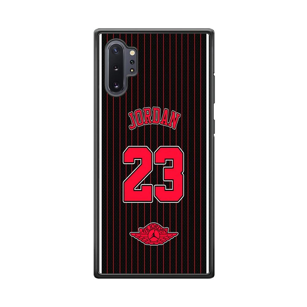 Air Jordan Emblem on Jersey Samsung Galaxy Note 10 Plus Case-Rubber Black (2D Case)-Oxvistore