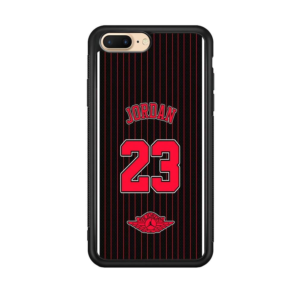 Air Jordan Emblem on Jersey iPhone 8 plus Case-Rubber Black (2D Case)-Oxvistore