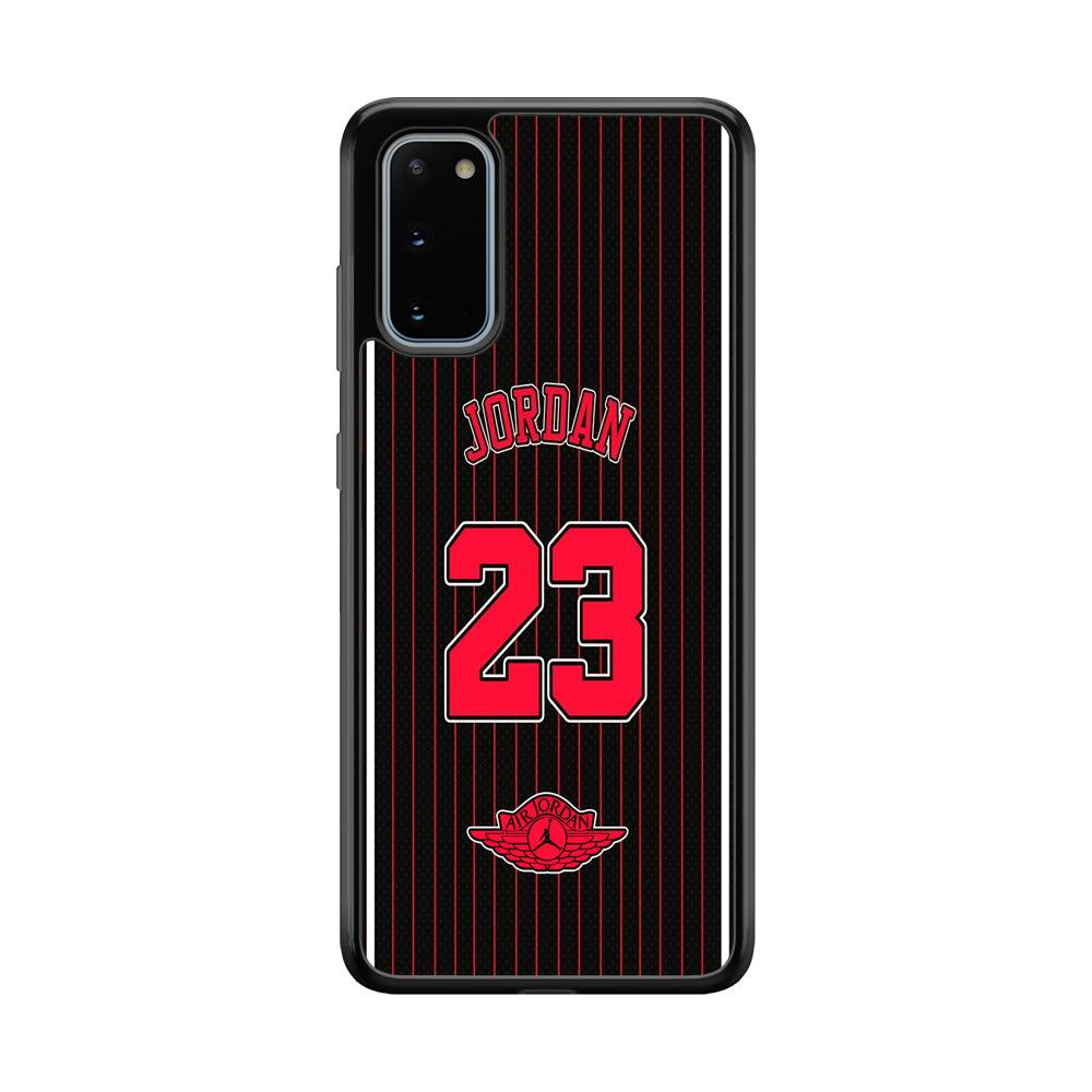 Air Jordan Emblem on Jersey Samsung Galaxy S20 Case-Rubber Black (2D Case)-Oxvistore