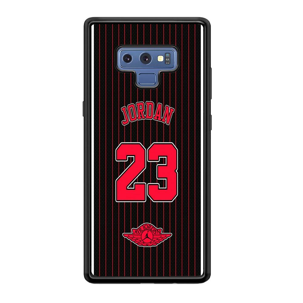 Air Jordan Emblem on Jersey Samsung Galaxy Note 9 Case-Rubber Black (2D Case)-Oxvistore