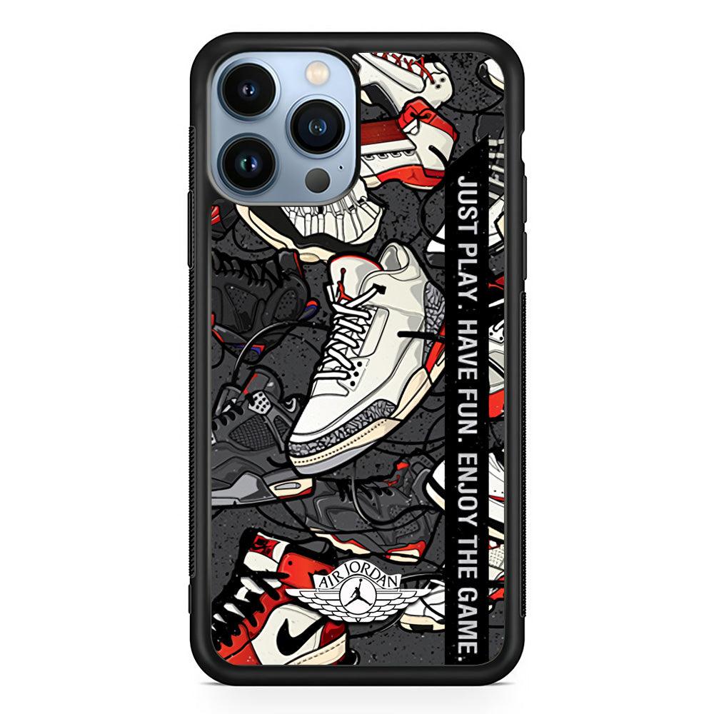 Air Jordan Enjoy The Game iPhone 14 Pro Case-Rubber Black (2D Case)-Oxvistore