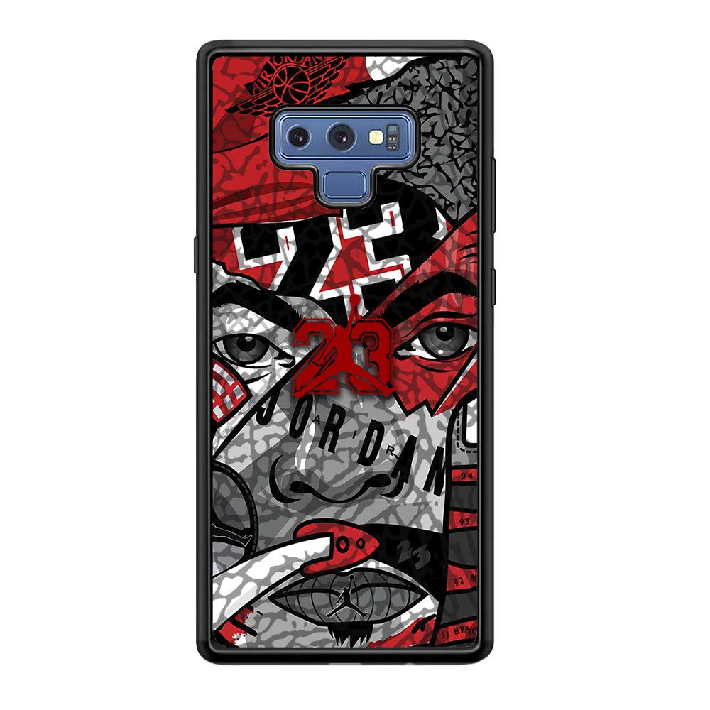 Air Jordan Face Without Mask Samsung Galaxy Note 9 Case-Rubber Black (2D Case)-Oxvistore