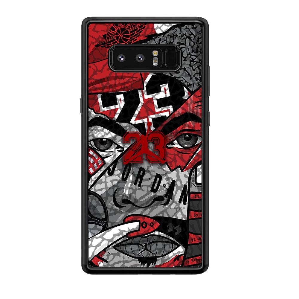 Air Jordan Face Without Mask Samsung Galaxy Note 8 Case-Rubber Black (2D Case)-Oxvistore